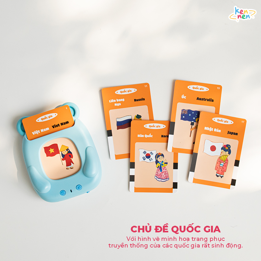 Máy Đọc Thẻ Flashcard Song Ngữ KENNEN 224 Từ Vựng – Học mà chơi, chơi mà học!