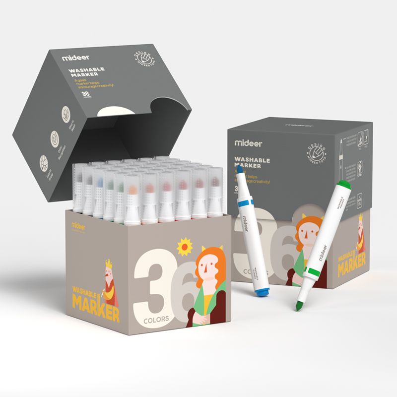 Hộp Bút Dạ Màu Nước An Toàn cho bé Washable Marker MIDEER