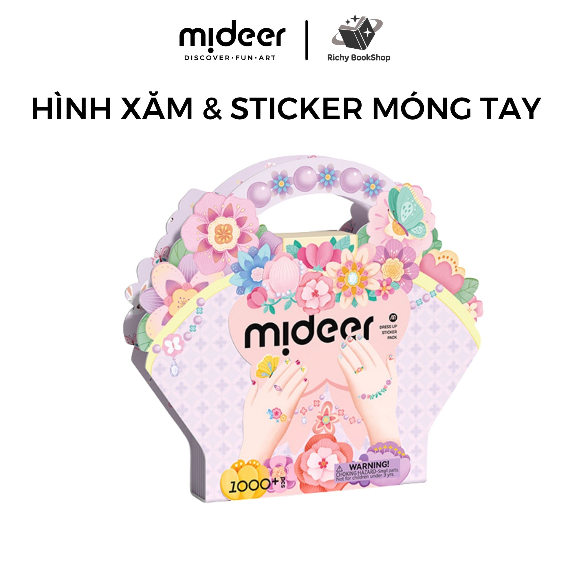 Hình xăm, sticker dán móng tay cho bé gái Mideer Garden Fairy Dress Up Sticker Pack 1000 miếng