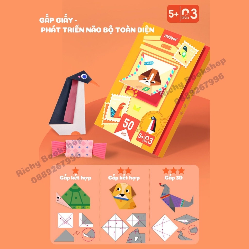 Đồ Chơi Gấp Giấy Thủ Công - Mideer Origami 3D Cho Bé Từ 3+ Tuổi