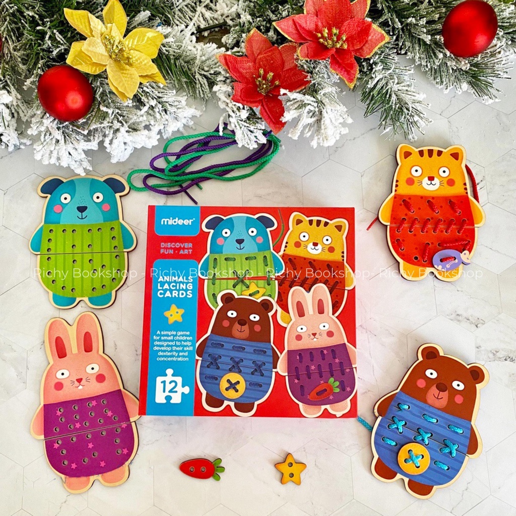 Đồ Chơi Thủ Công Montessories Nối Hình Động Vật - Animal Threading Game