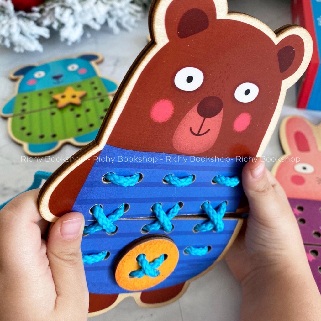 Đồ Chơi Thủ Công Montessories Nối Hình Động Vật - Animal Threading Game