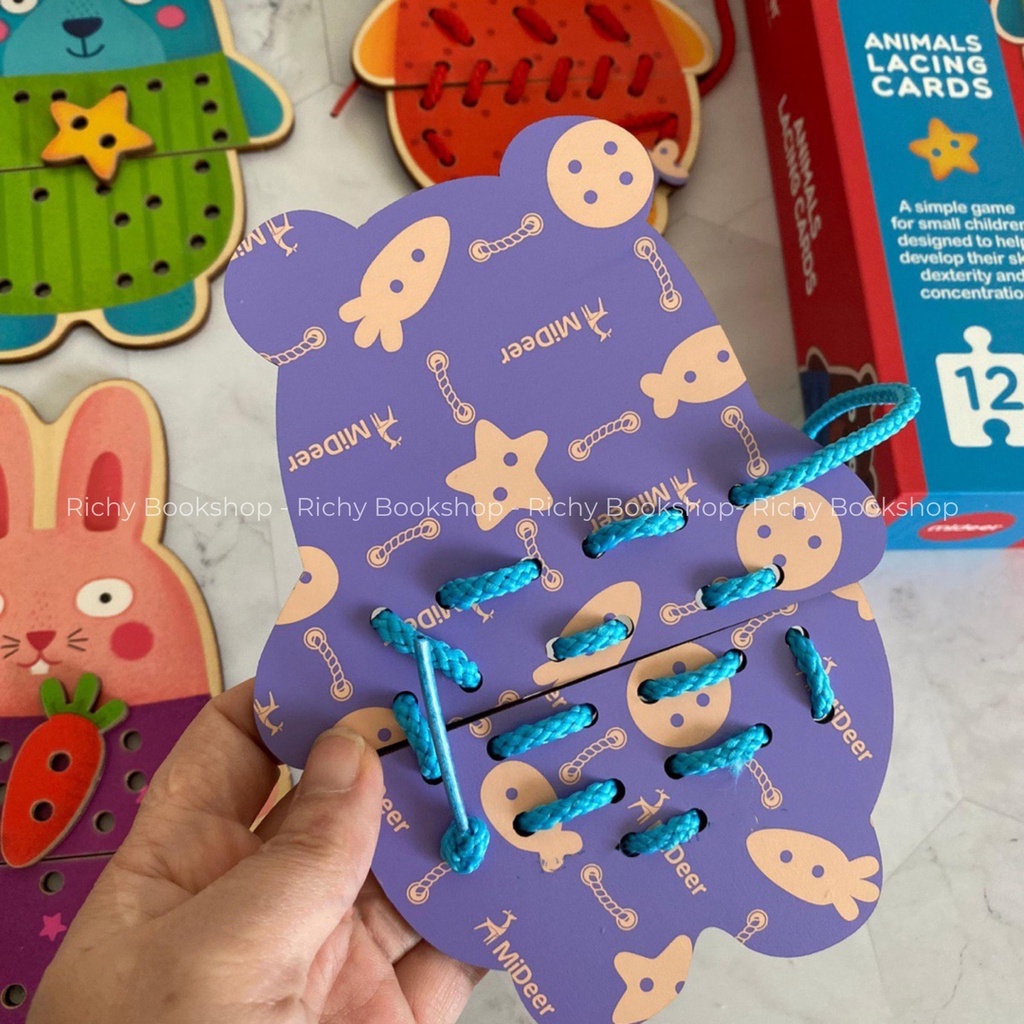 Đồ Chơi Thủ Công Montessories Nối Hình Động Vật - Animal Threading Game