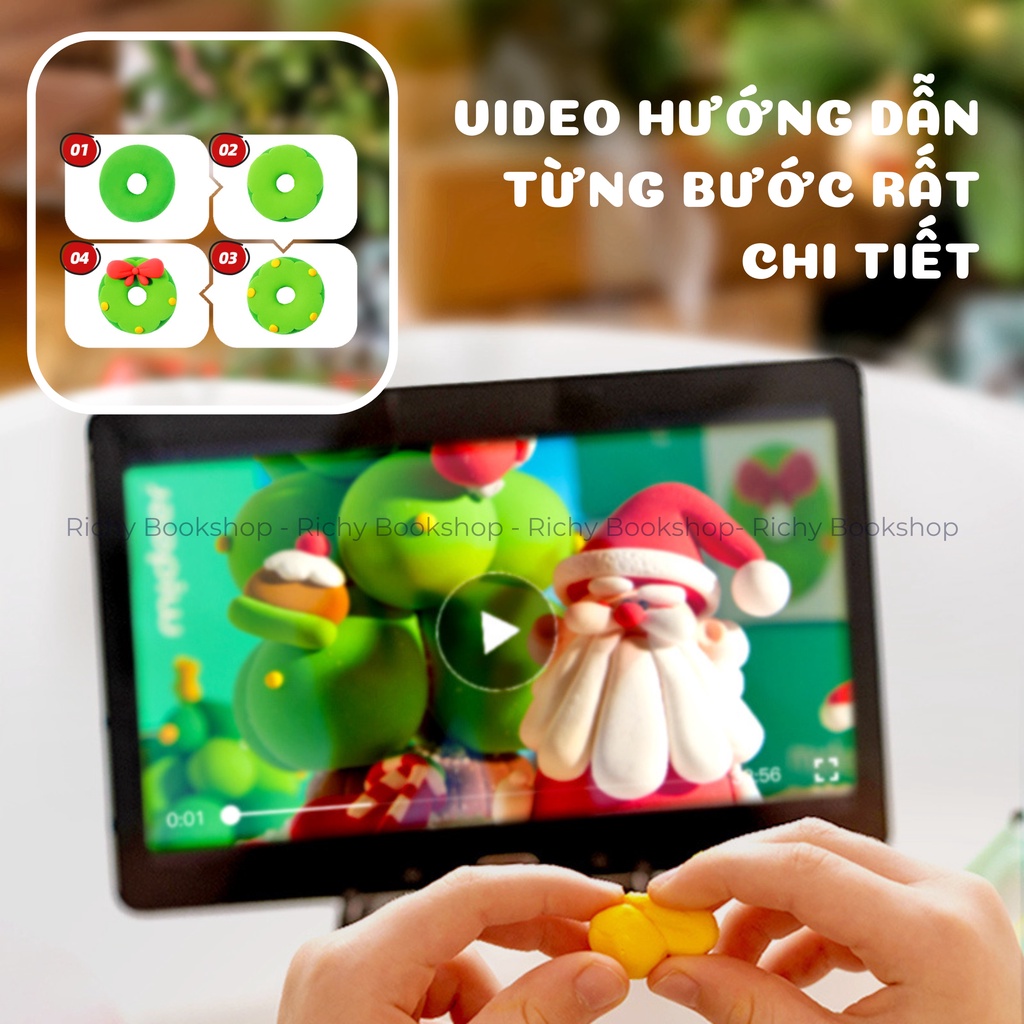 Bộ 9 Hộp Đất Nặn, Đất Sét Cao Cấp Chủ Đề Giáng Sinh - Mideer Borax Free Clay Christmas Carol