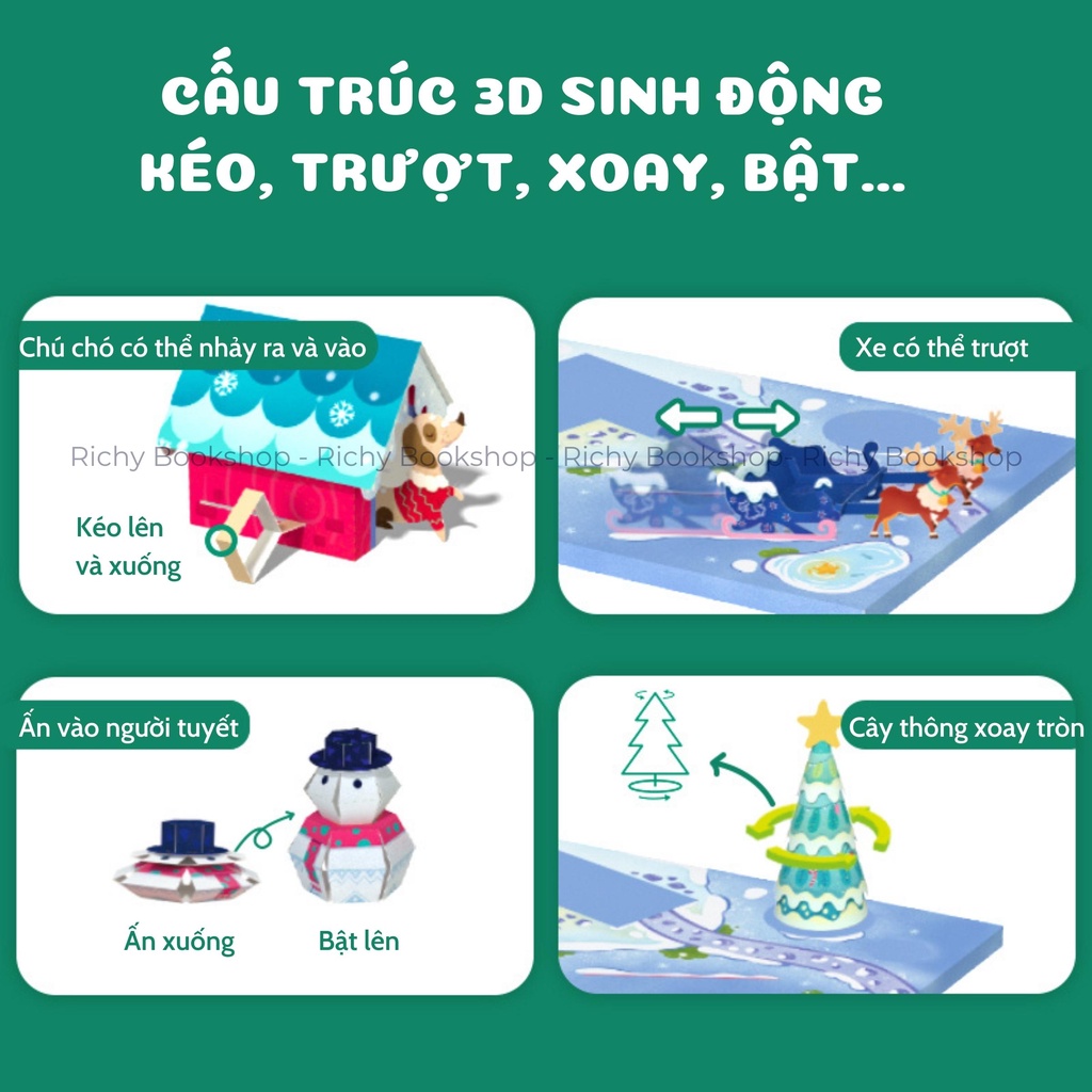Bộ Thủ Công Gấp Giấy Origami 3D Chủ Đề Ngôi Nhà Giáng Sinh Cho Bé Từ 4 Tuổi - Mideer Origami Christmas
