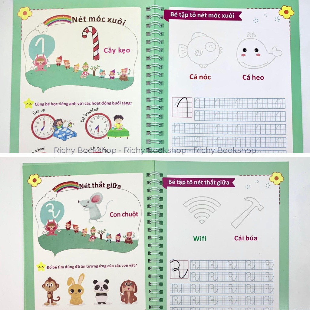 Bộ 3 Cuốn Luyện Viết Các Nét Cơ Bản, Chữ Đẹp, Số Đẹp