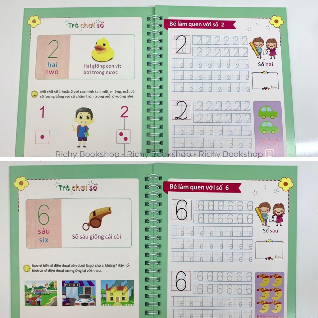 Bộ 3 Cuốn Luyện Viết Các Nét Cơ Bản, Chữ Đẹp, Số Đẹp