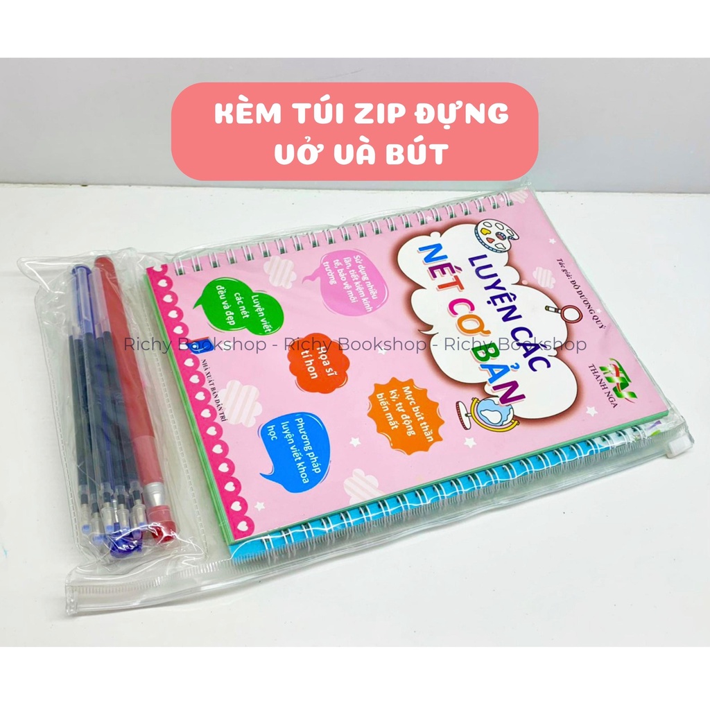 Bộ 3 Cuốn Luyện Viết Các Nét Cơ Bản, Chữ Đẹp, Số Đẹp