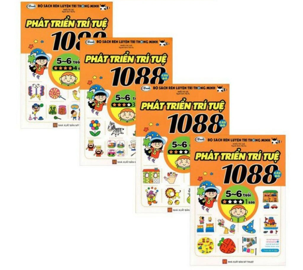 1088 Câu Đố Phát Triển Trí Tuệ 5-6 Tuổi (Bộ 4 cuốn )