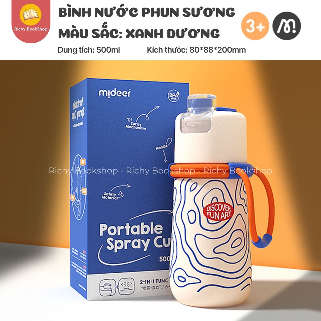 Bình nước thể thao có thể xịt khoáng Mideer Portable Spray Cup siêu nhẹ
