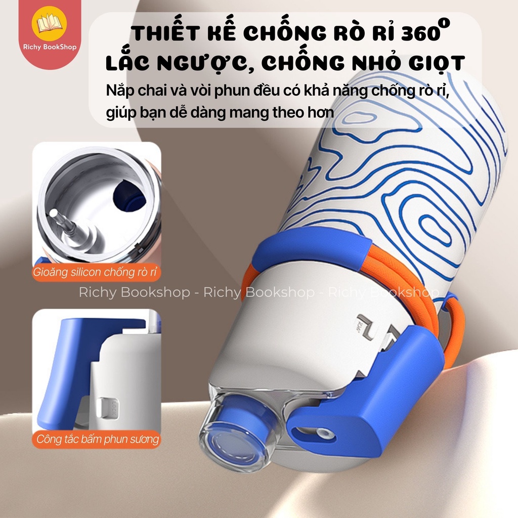 Bình nước thể thao có thể xịt khoáng Mideer Portable Spray Cup siêu nhẹ