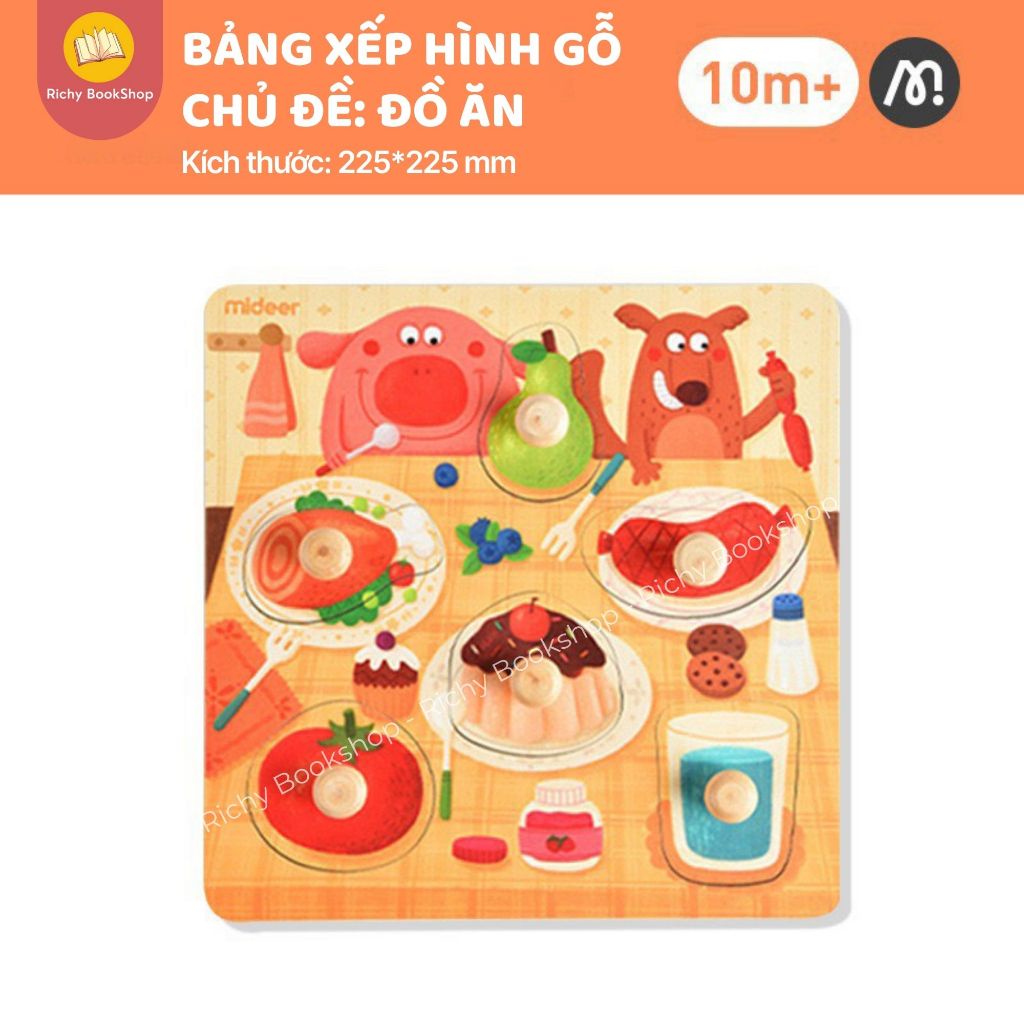 Bảng Ghép Hình Núm Gỗ Cao Cấp Cho Bé - Mideer Wooden Peg Puzzles