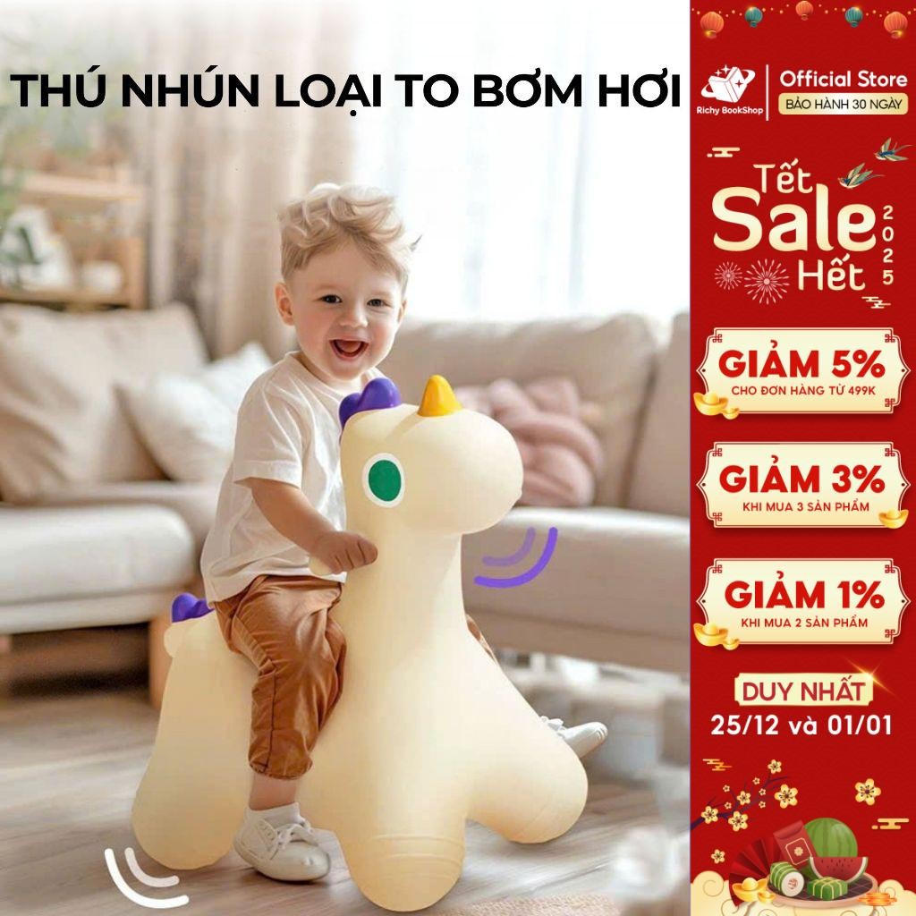 Thú nhún cho bé loại to bơm hơi Mideer Sensory Training Joy Bounce Jumper Pony