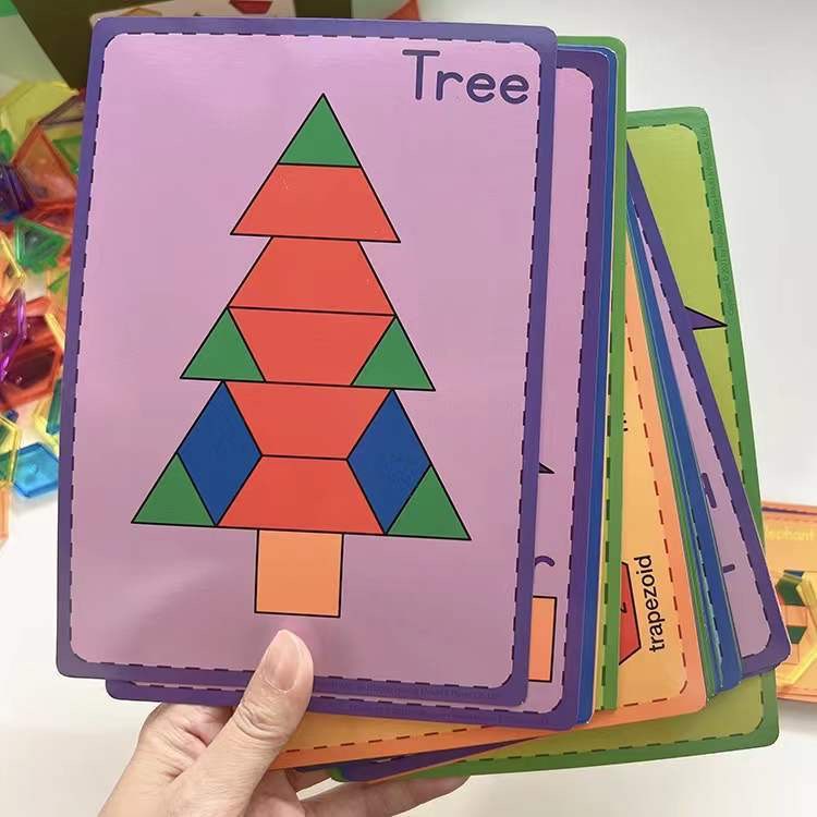 PATTERN BLOCK BỘ 6 HÌNH 6 MÀU/ HÌNH KHỐI MUÔN MÀU/ Giáo cụ montessori