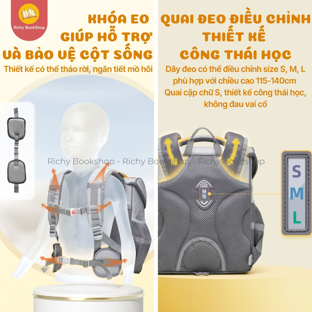 Balo Cặp Chống Gù Cho Bé Tiểu Học - Mideer Spinecare