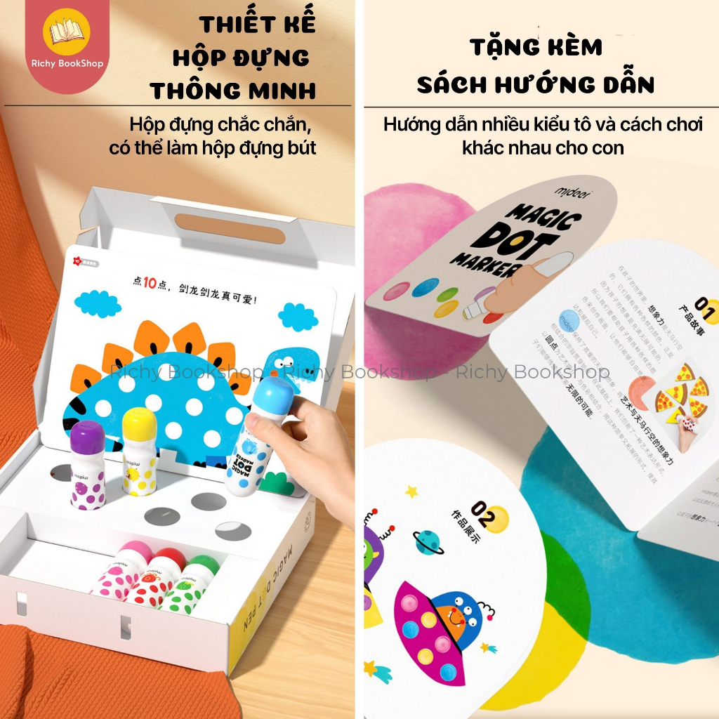 Bút chấm màu ma thuật cho bé - Mideer Magic Dot Marker
