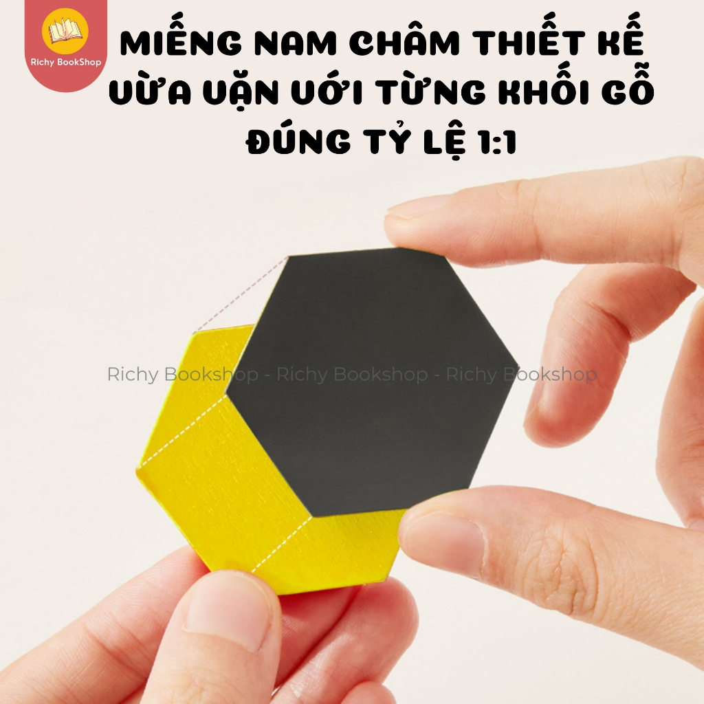 Đồ Chơi Xếp Hình Gỗ Nam Châm Hình Học Mideer Magnetic Geometry Blocks 250pcs Tặng Kèm Bảng Từ Tính