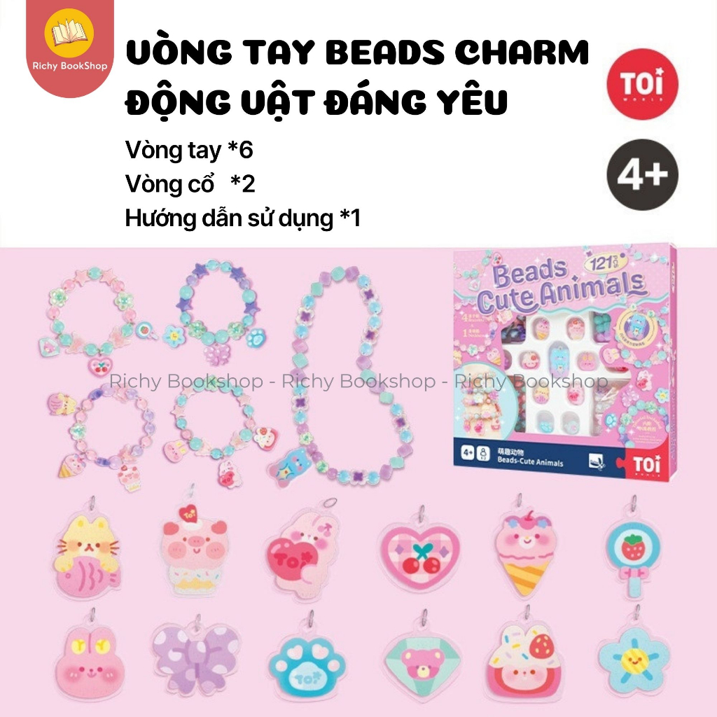 Bộ Đồ Chơi Tự Kết Vòng Tay Beads Charm TOI Cho Bé Gái Từ 4 Tuổi