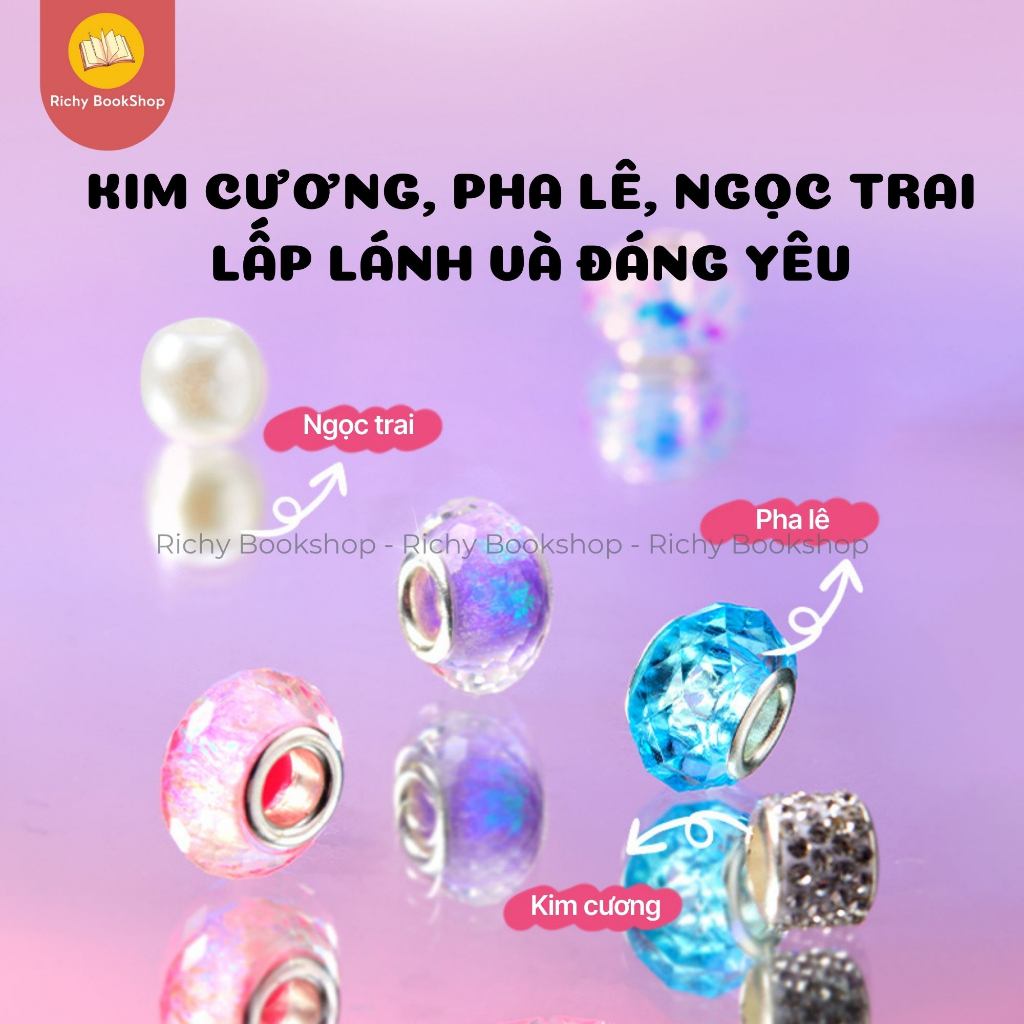 Vòng tay cho bé gái kèm charm lắc tay Mideer Girls Power Lacing Beads Fantastic Garden Hộp quà tặng