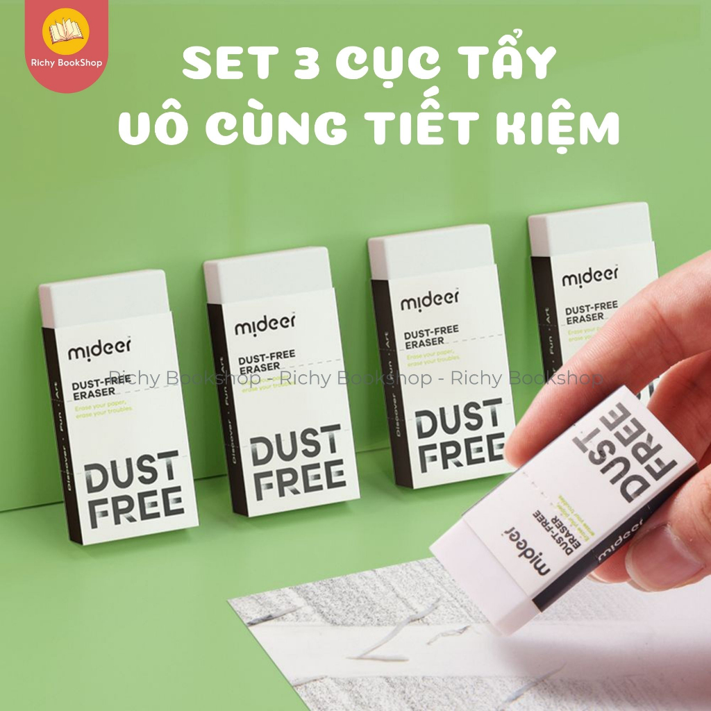 Tẩy gôm bút chì không bụi Mideer Dust-free Eraser