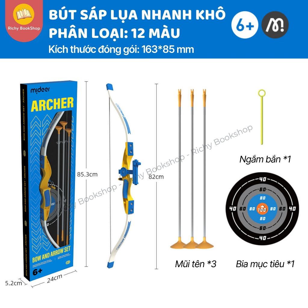 Đồ chơi bắn cung tên mũi tên giác hút an toàn Mideer Kid Archer Set