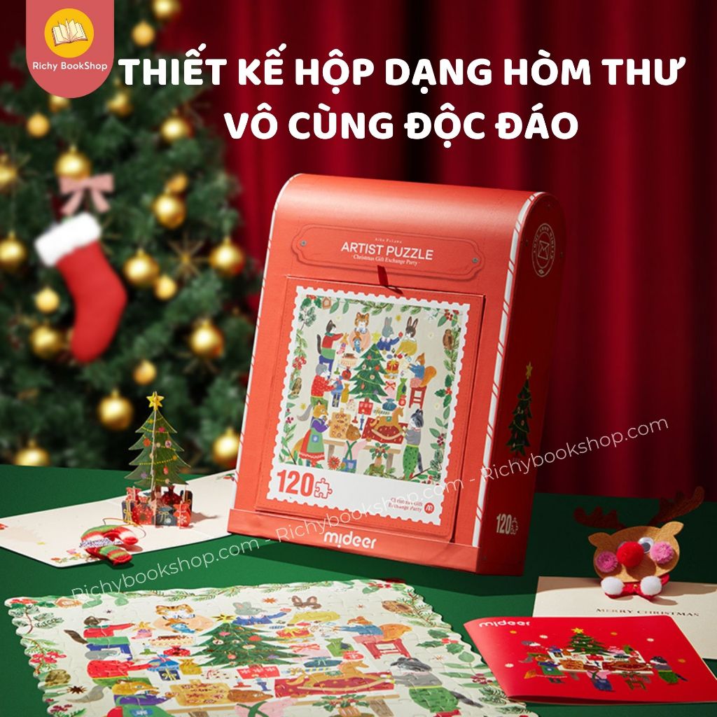 Bộ xếp hình Noel Mideer Christmas Gift box puzzle