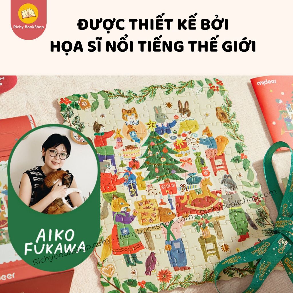 Bộ xếp hình Noel Mideer Christmas Gift box puzzle