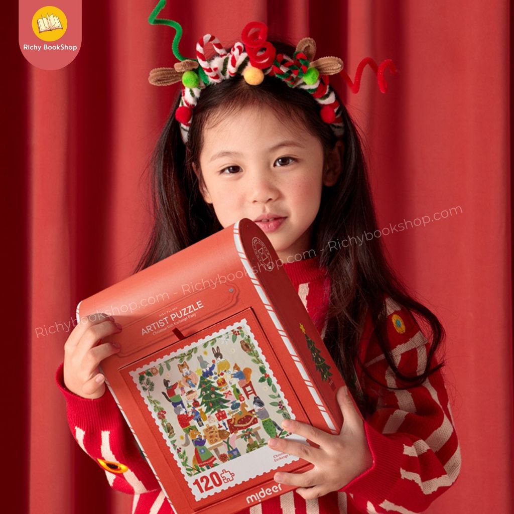 Bộ xếp hình Noel Mideer Christmas Gift box puzzle