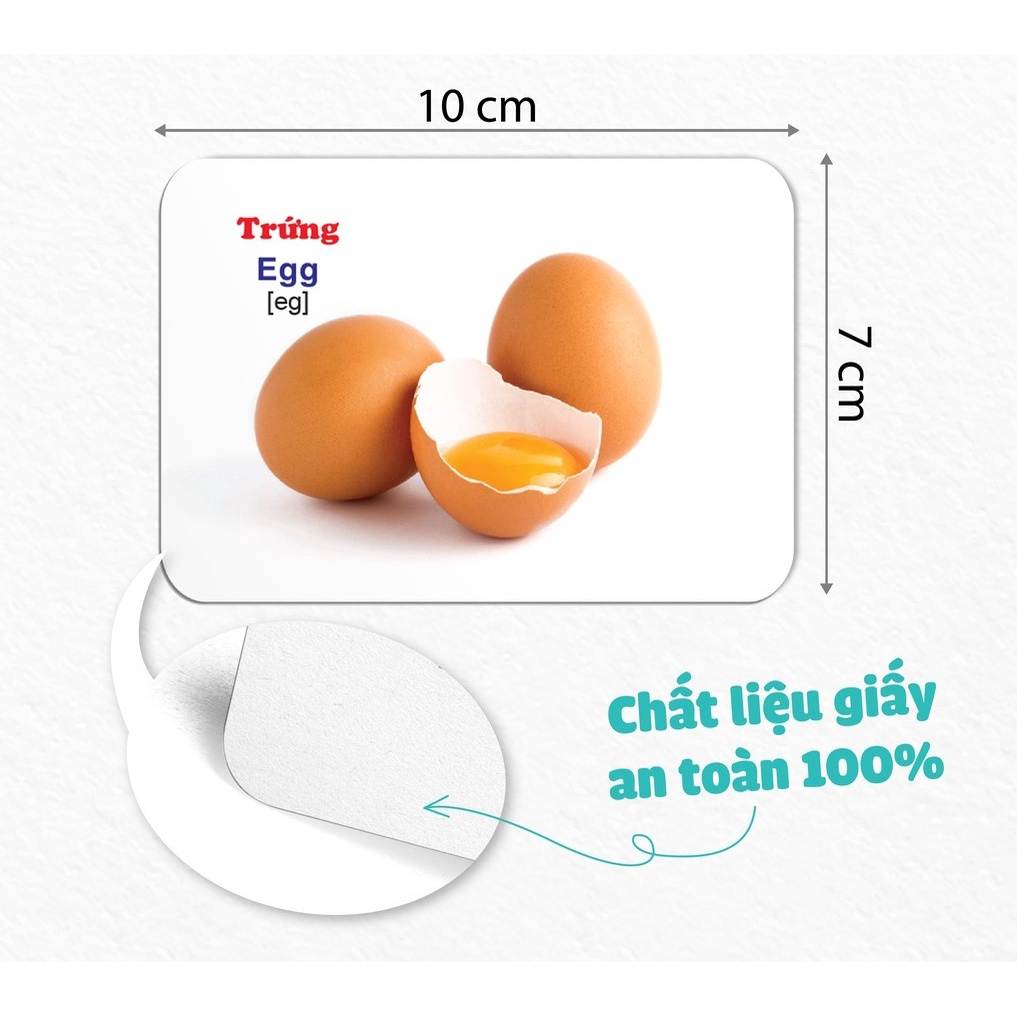 Thẻ Học Thông Minh Flashcard song ngữ Việt - Anh 16 Chủ Đề