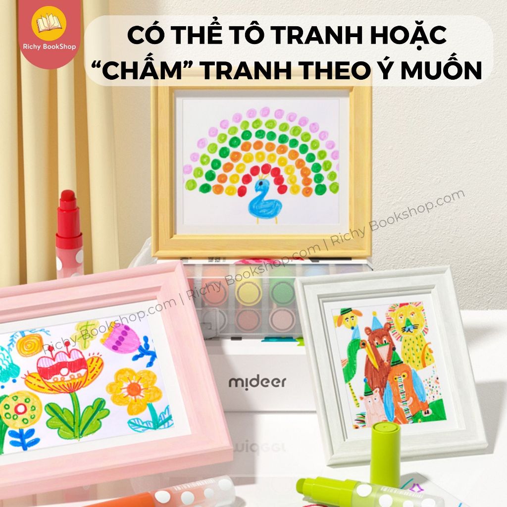 Bút màu dạ nước đầu tròn Mideer Round-tip Washable Marker