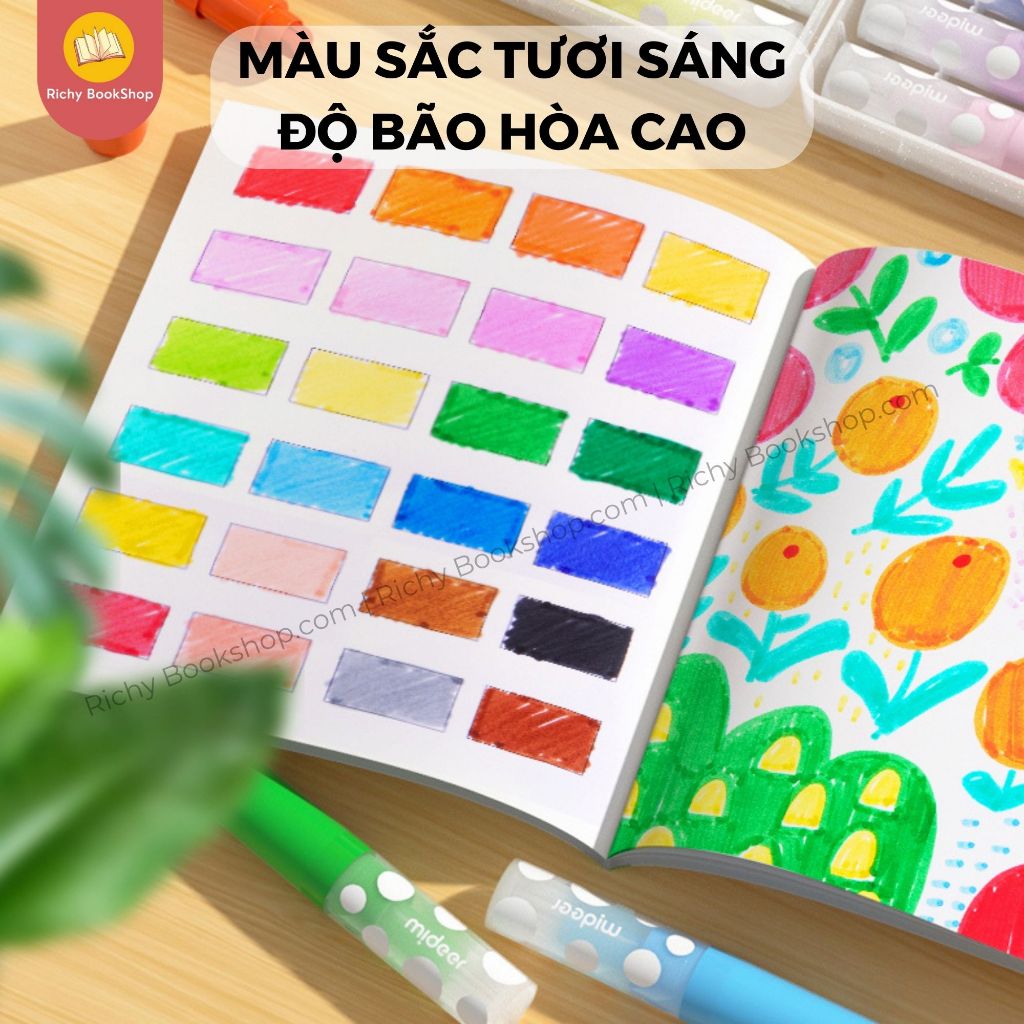 Bút màu dạ nước đầu tròn Mideer Round-tip Washable Marker