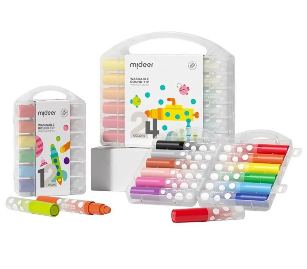 Bút màu dạ nước đầu tròn Mideer Round-tip Washable Marker