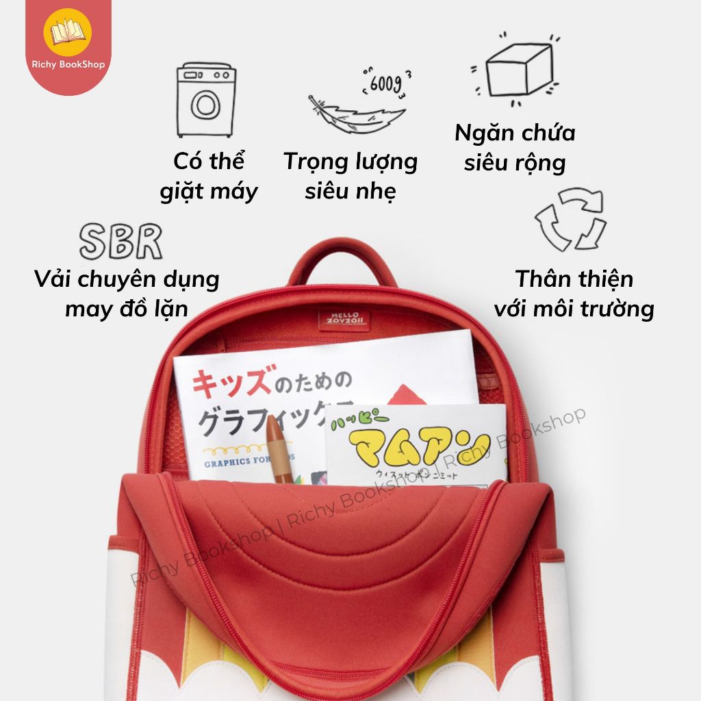Balo đi học cho bé lớp 1, bé mầm non siêu nhẹ - Zoyzoii Series Kids Backpack Mã B19
