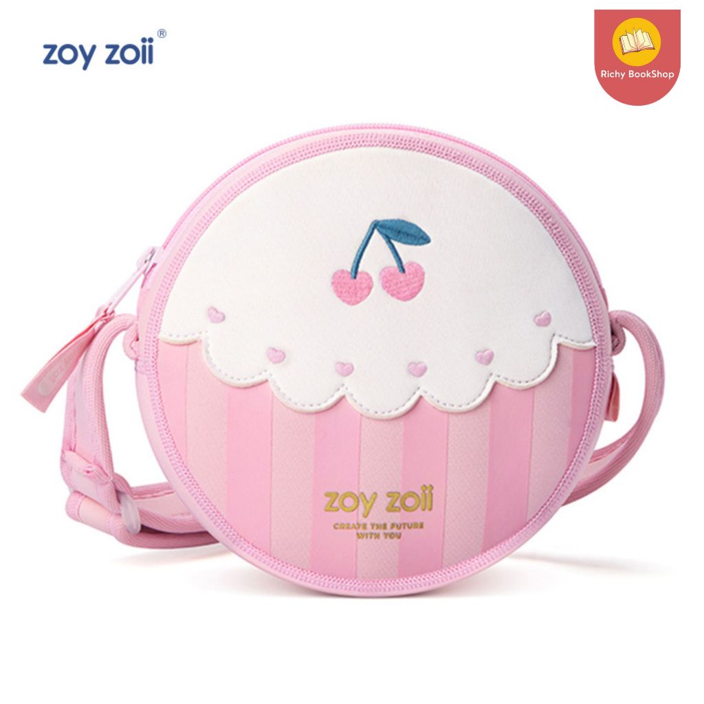 Túi đeo chéo bằng vải SBR cao cấp hình tròn cho bé chính hãng Zoyzoii Kid's Messenger Bag mã B29