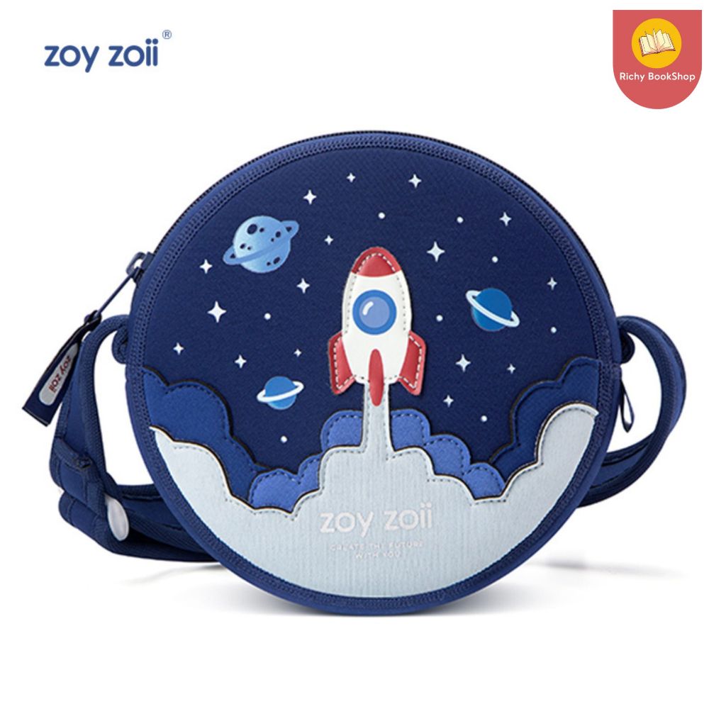 Túi đeo chéo bằng vải SBR cao cấp hình tròn cho bé chính hãng Zoyzoii Kid's Messenger Bag mã B29