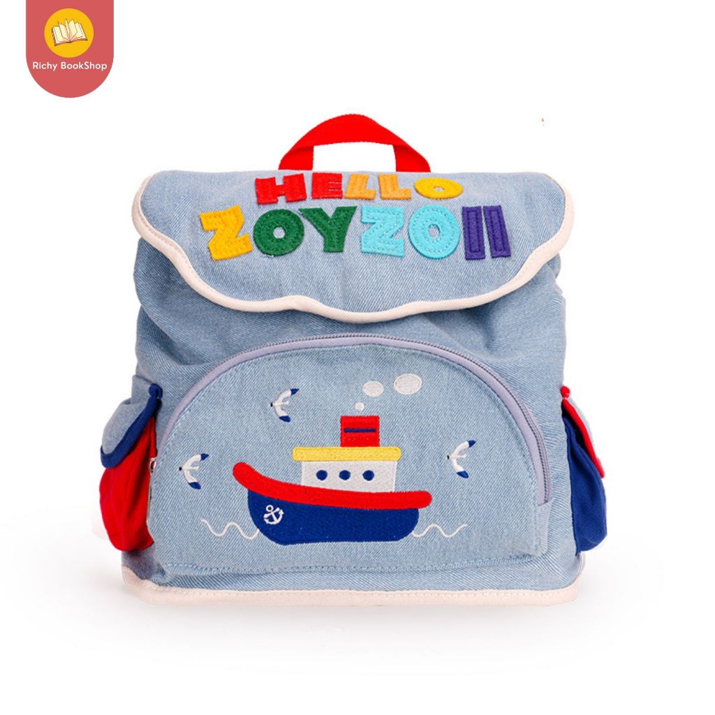 Balo mầm non cho bé Zoyzoii Exploe Denim bag mã B85