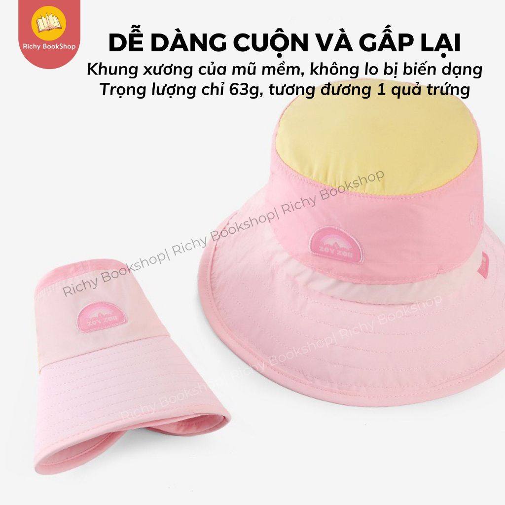 Mũ chống nắng rộng vành chống tia UV cho bé Zoyzoii Large Brim Sun Hat mã B62
