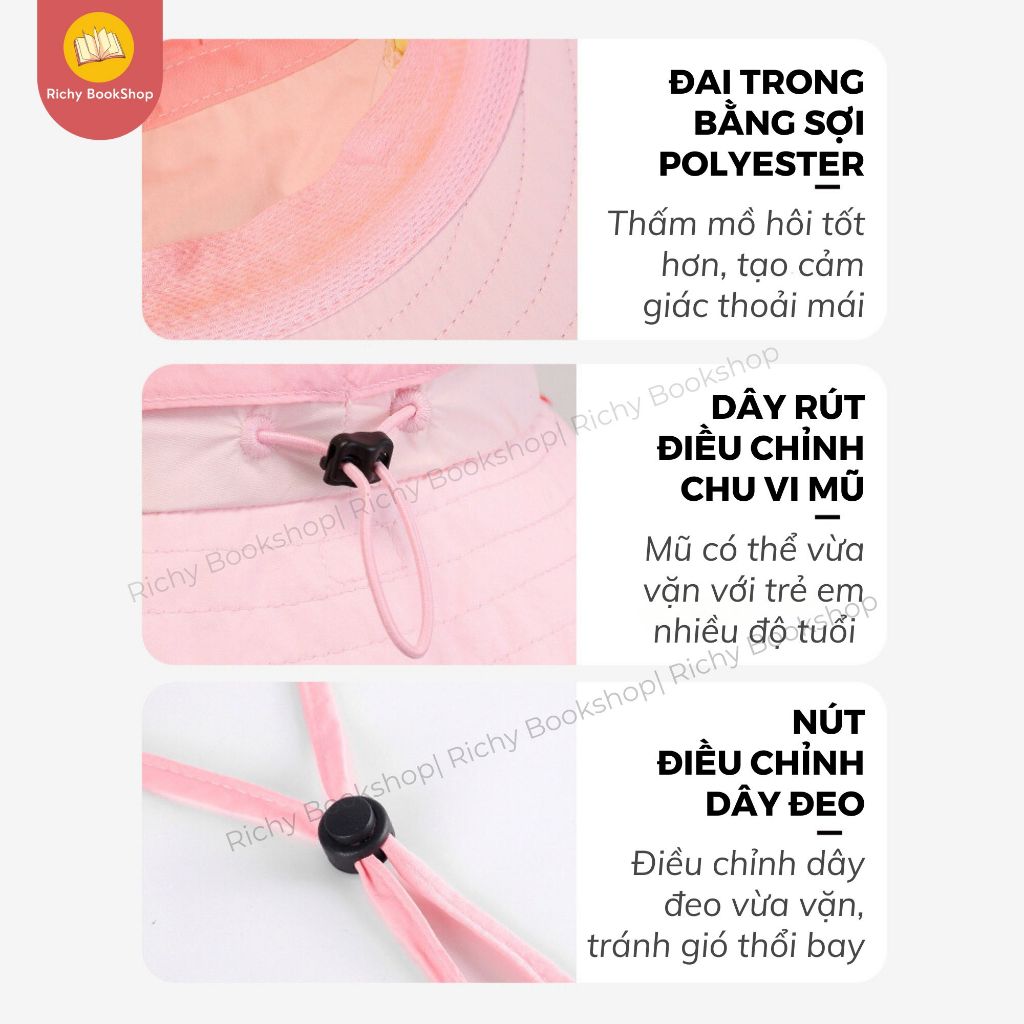 Mũ chống nắng rộng vành chống tia UV cho bé Zoyzoii Large Brim Sun Hat mã B62