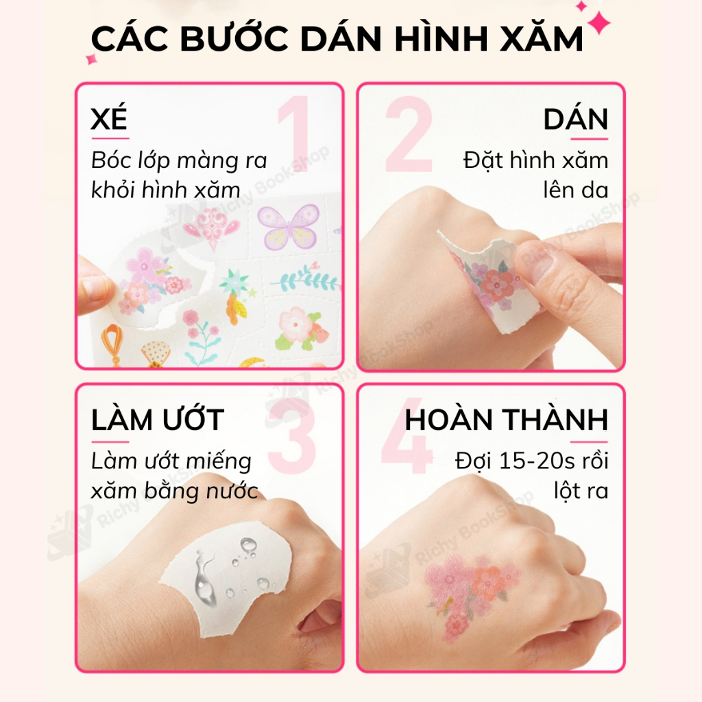 Hình xăm, sticker dán móng tay cho bé gái Mideer Garden Fairy Dress Up Sticker Pack 1000 miếng
