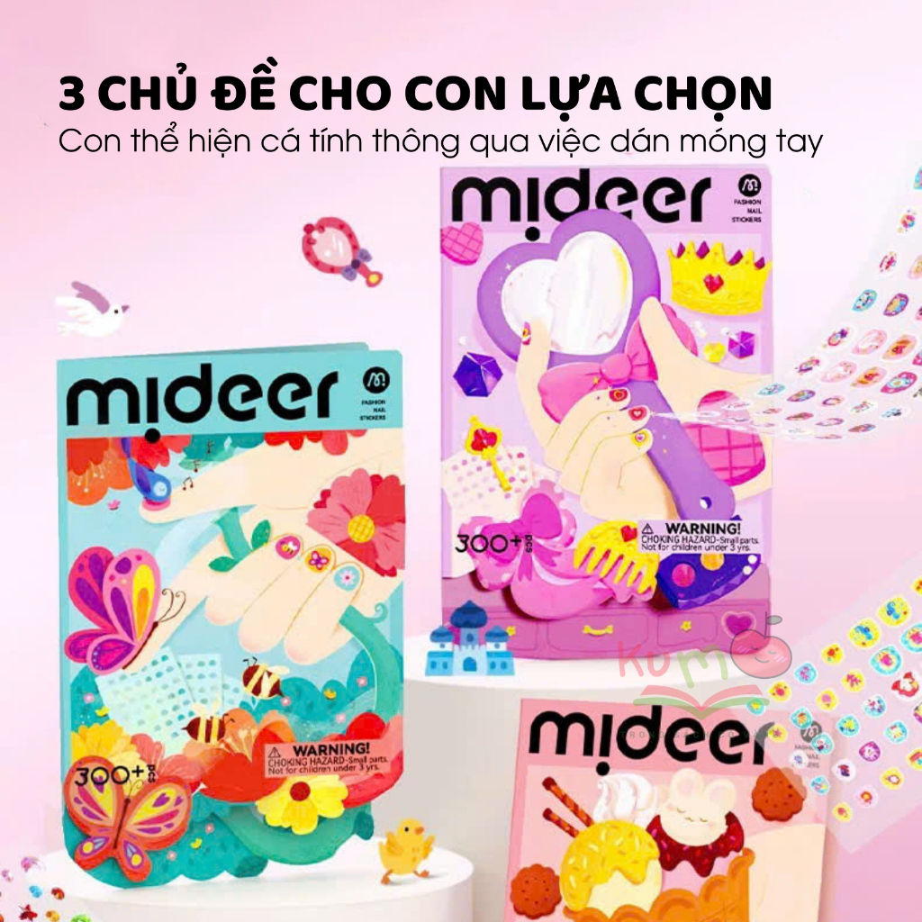 Hình Dán Móng Tay Giả Sành Điệu Cho Bé Gái - Mideer Nail stickers