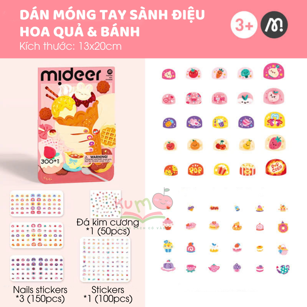 Hình Dán Móng Tay Giả Sành Điệu Cho Bé Gái - Mideer Nail stickers