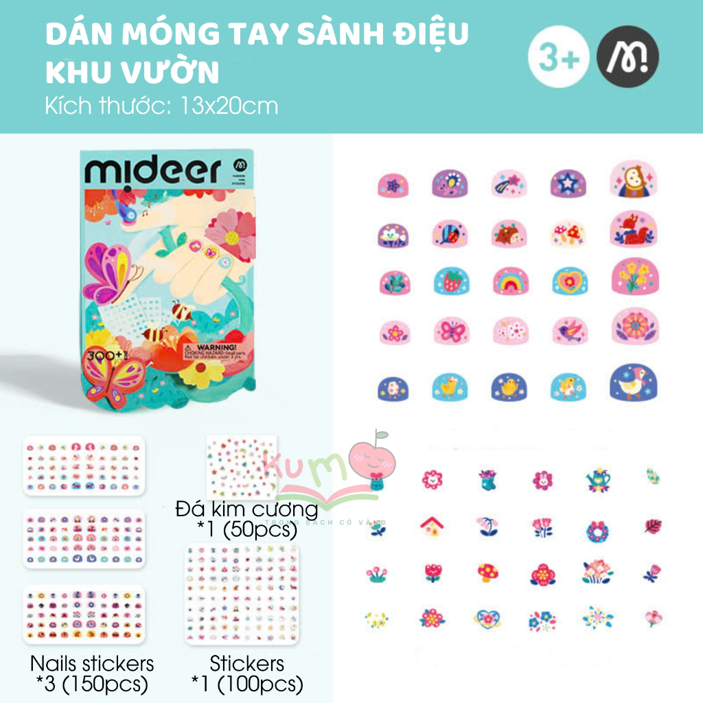 Hình Dán Móng Tay Giả Sành Điệu Cho Bé Gái - Mideer Nail stickers