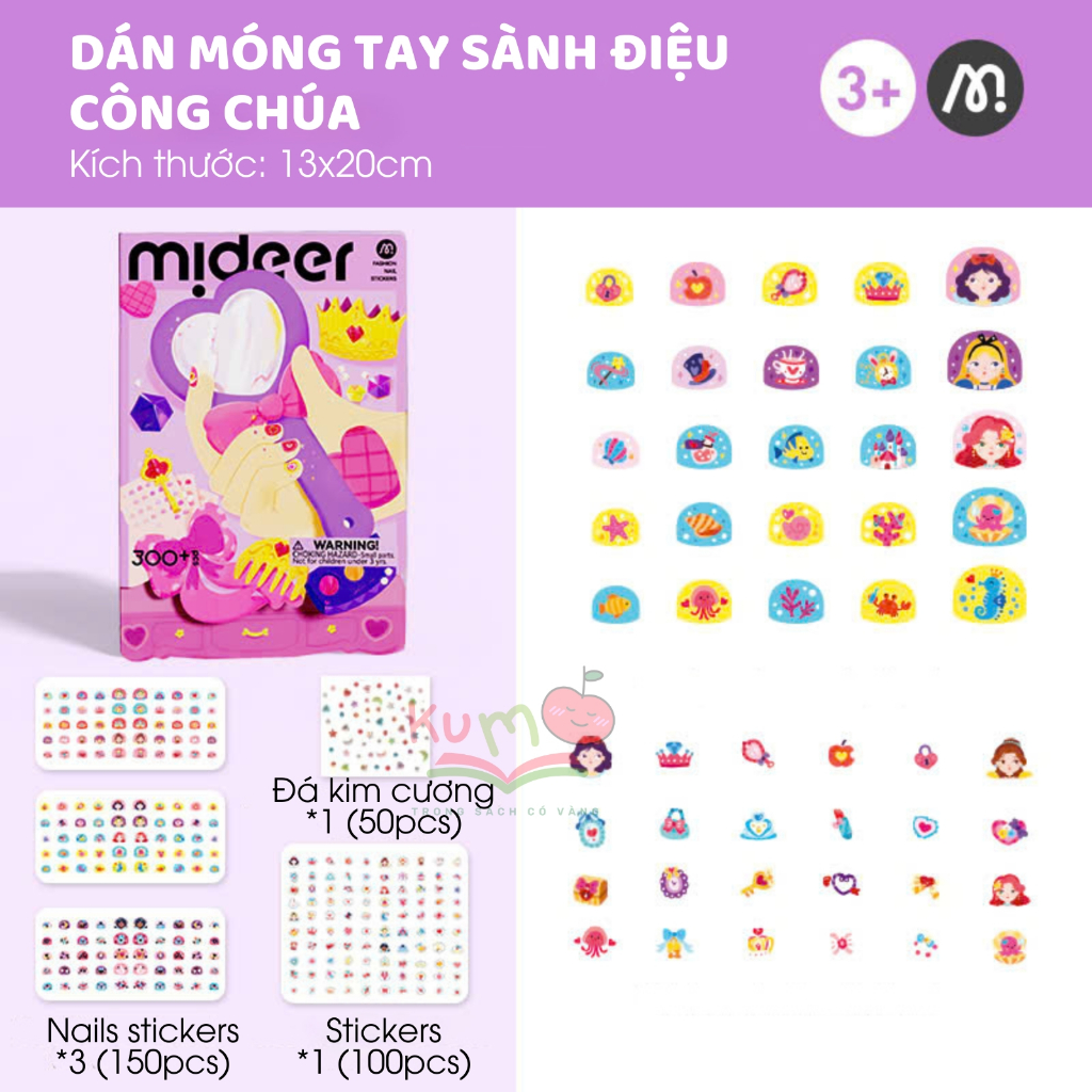 Hình Dán Móng Tay Giả Sành Điệu Cho Bé Gái - Mideer Nail stickers