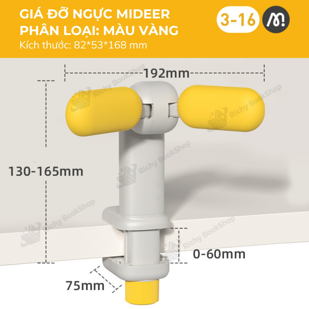 Giá đỡ ngực Mideer chống cận thị và gù lưng cho trẻ em ngồi học Adjustable Posture Corrector