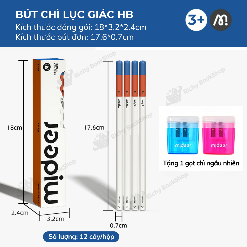 Bút Chì Mideer - Mideer Thick Triangular Pencils