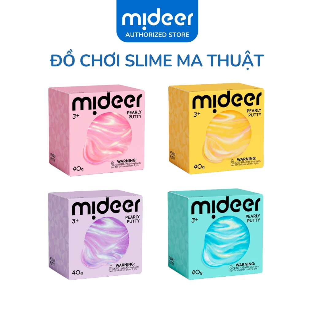 Slime trong suốt nhiều màu Mideer, đồ chơi Slime dẻo Pearly Putty an toàn cho bé