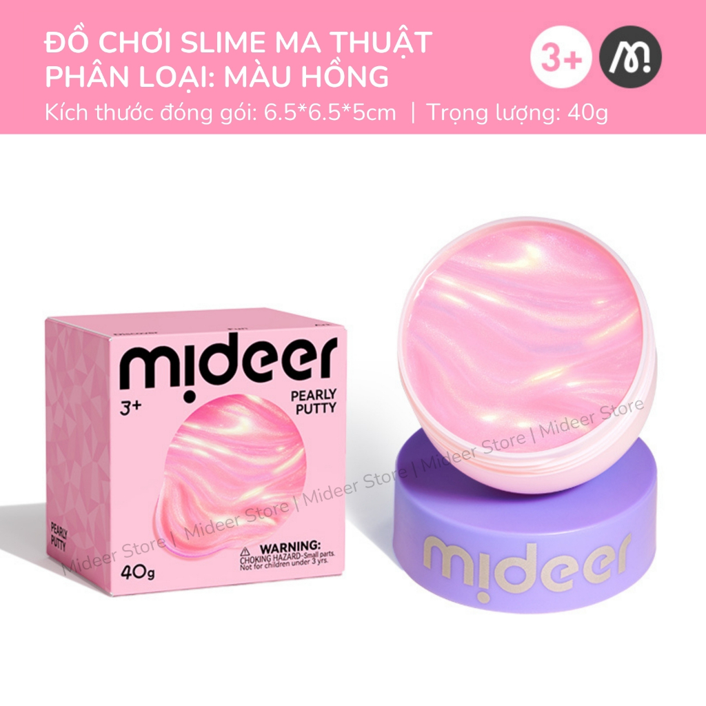 Slime trong suốt nhiều màu Mideer, đồ chơi Slime dẻo Pearly Putty an toàn cho bé