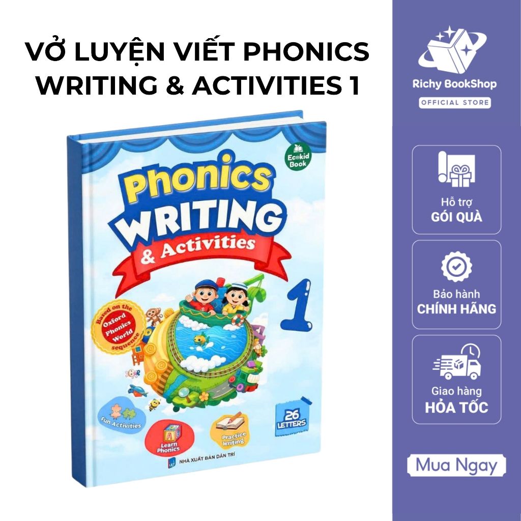 Sách - Luyện viết từ vựng Phonics Writing & Artivities 1 (Tài liệu bổ trợ Oxford phonic world)