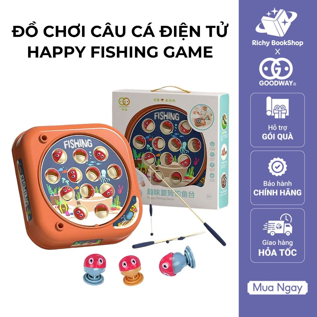 Đồ chơi câu cá mini cho bé phát nhạc chính hãng Goodway Happy Fishing Game - Đồ chơi giải trí vui nhộn