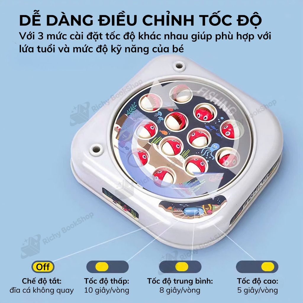 Đồ chơi câu cá mini cho bé phát nhạc chính hãng Goodway Happy Fishing Game - Đồ chơi giải trí vui nhộn